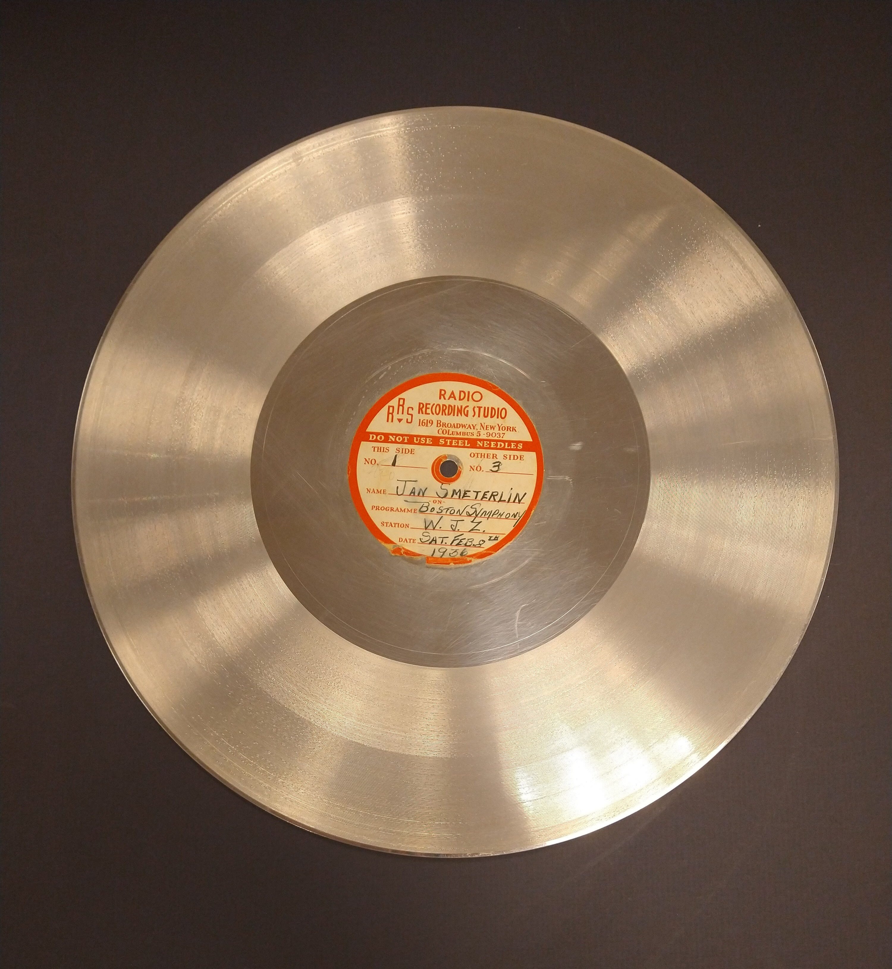 Solid aluminum transcription disc