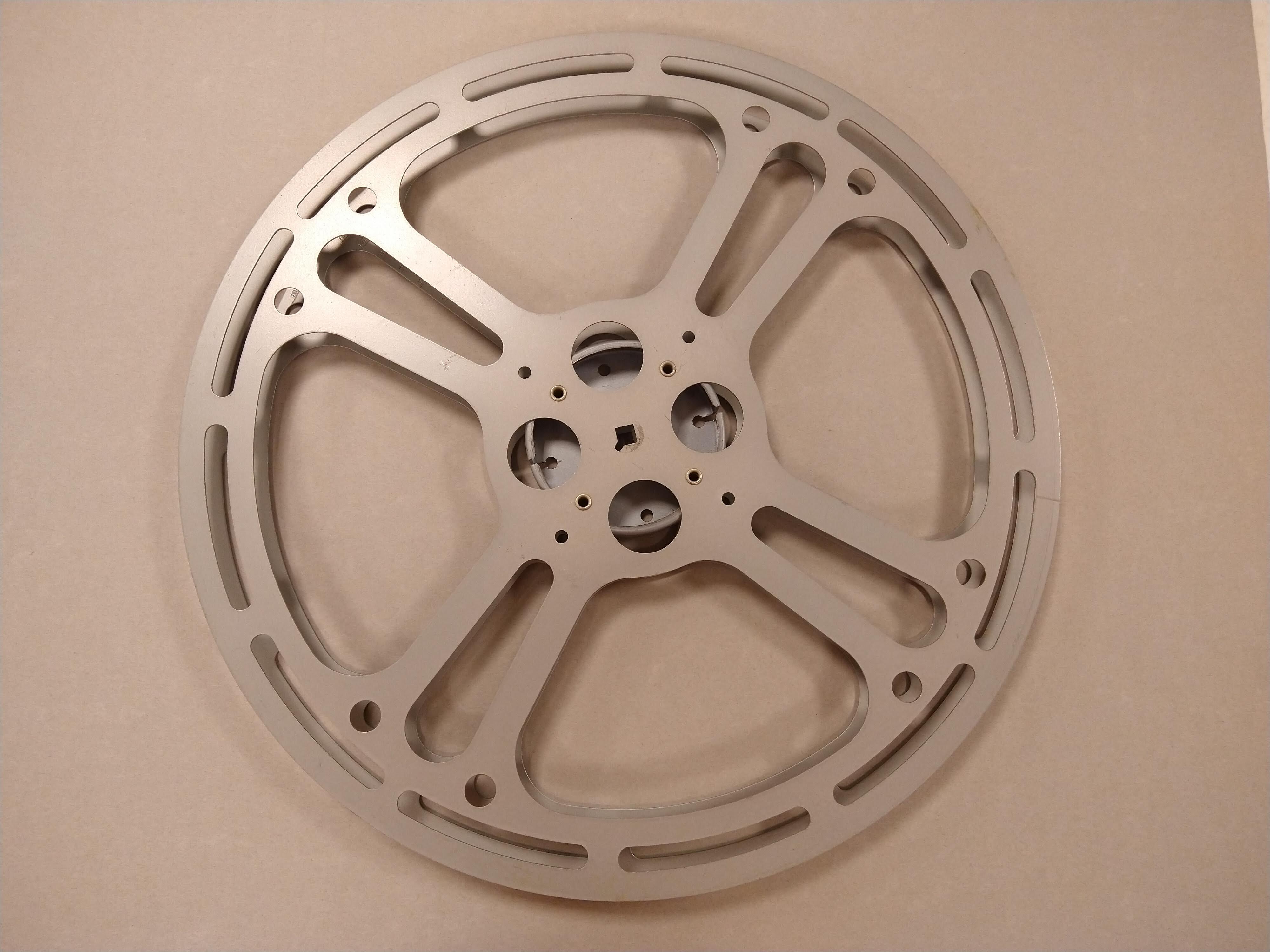 An empty reel using for storing 16mm film