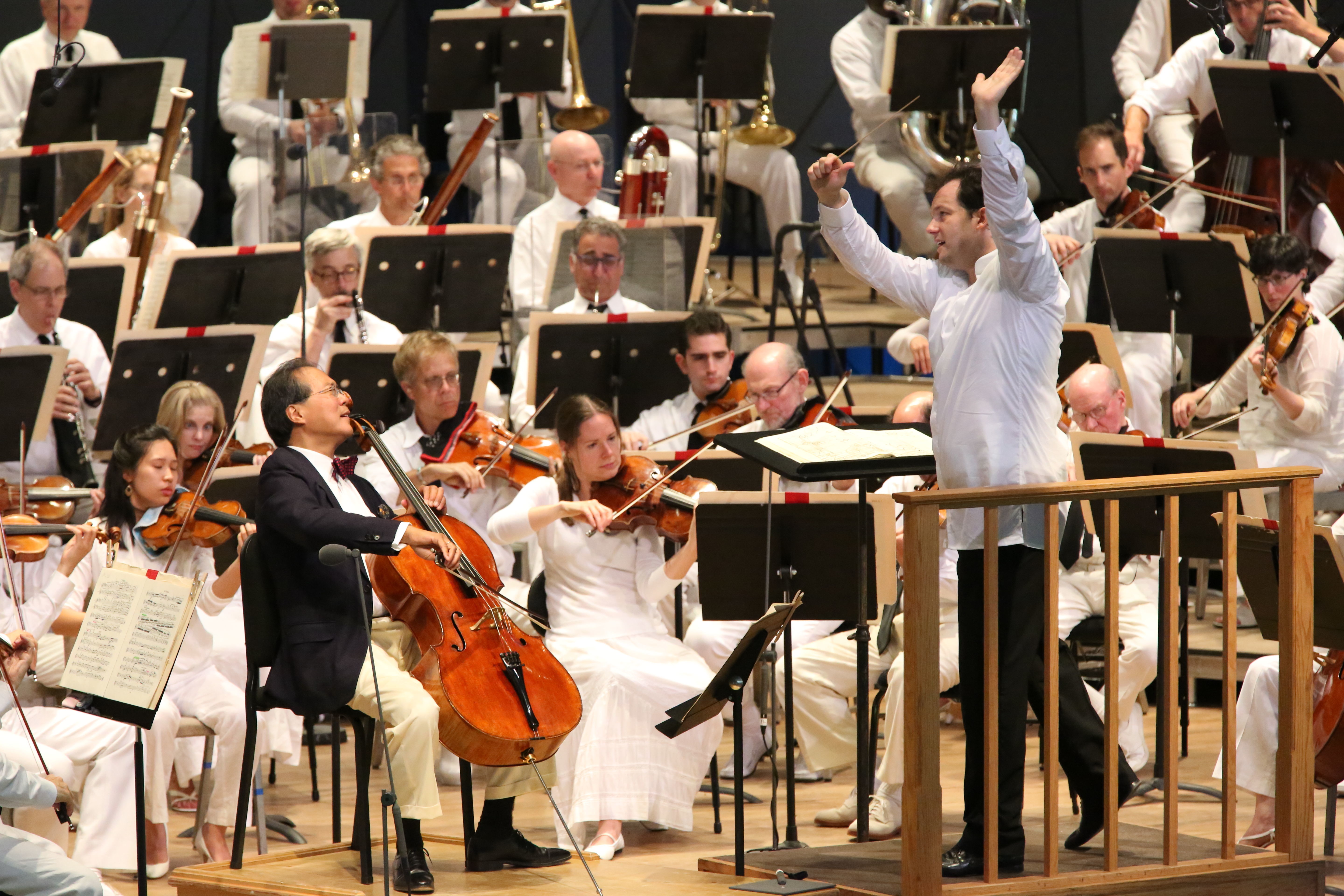 Yo-Yo Ma performs with Andris Nelsons and the BSO at Tanglewood on August 2, 2015