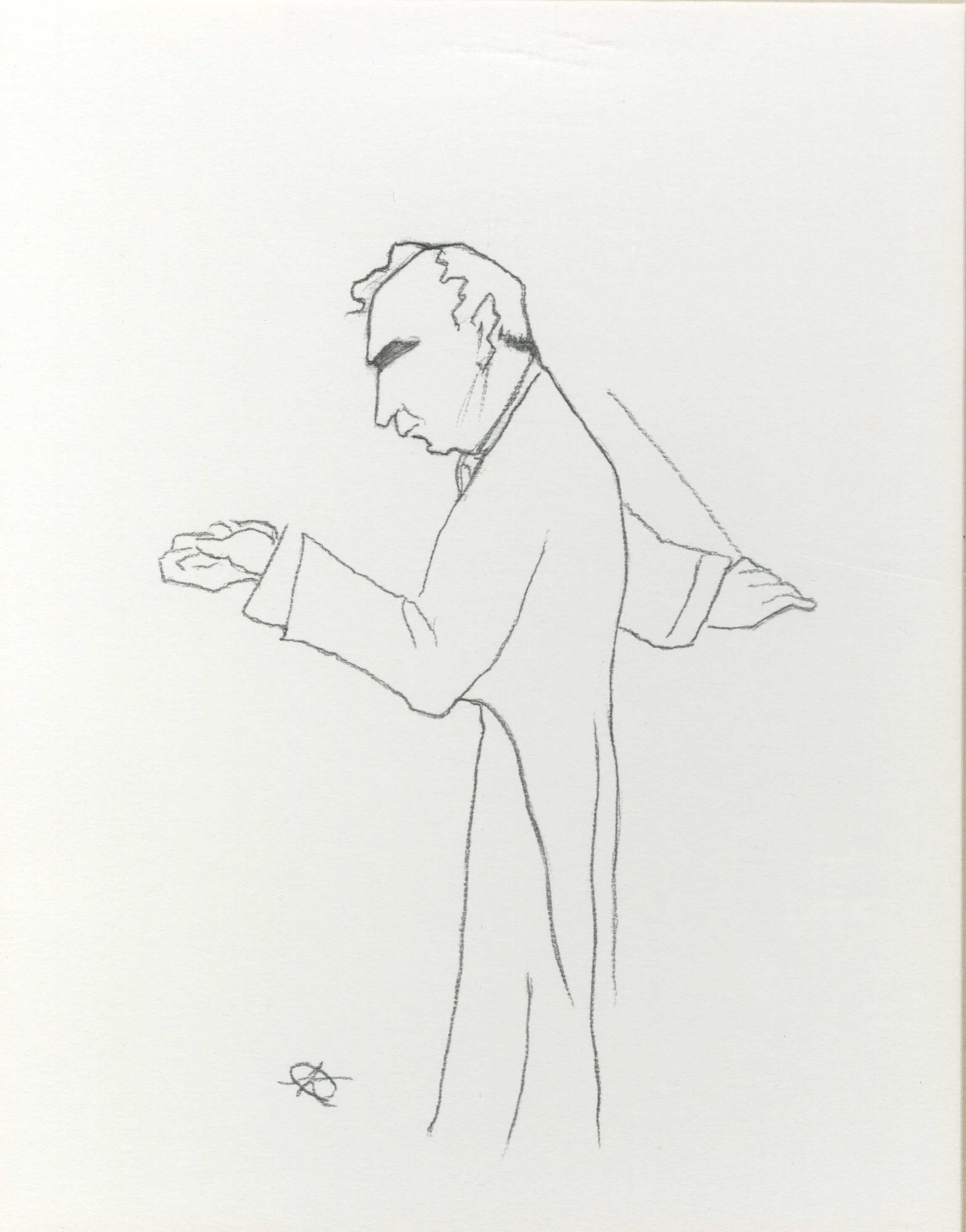 Sketch of Serge Koussevitzky conducting by Olga Koussevitzky