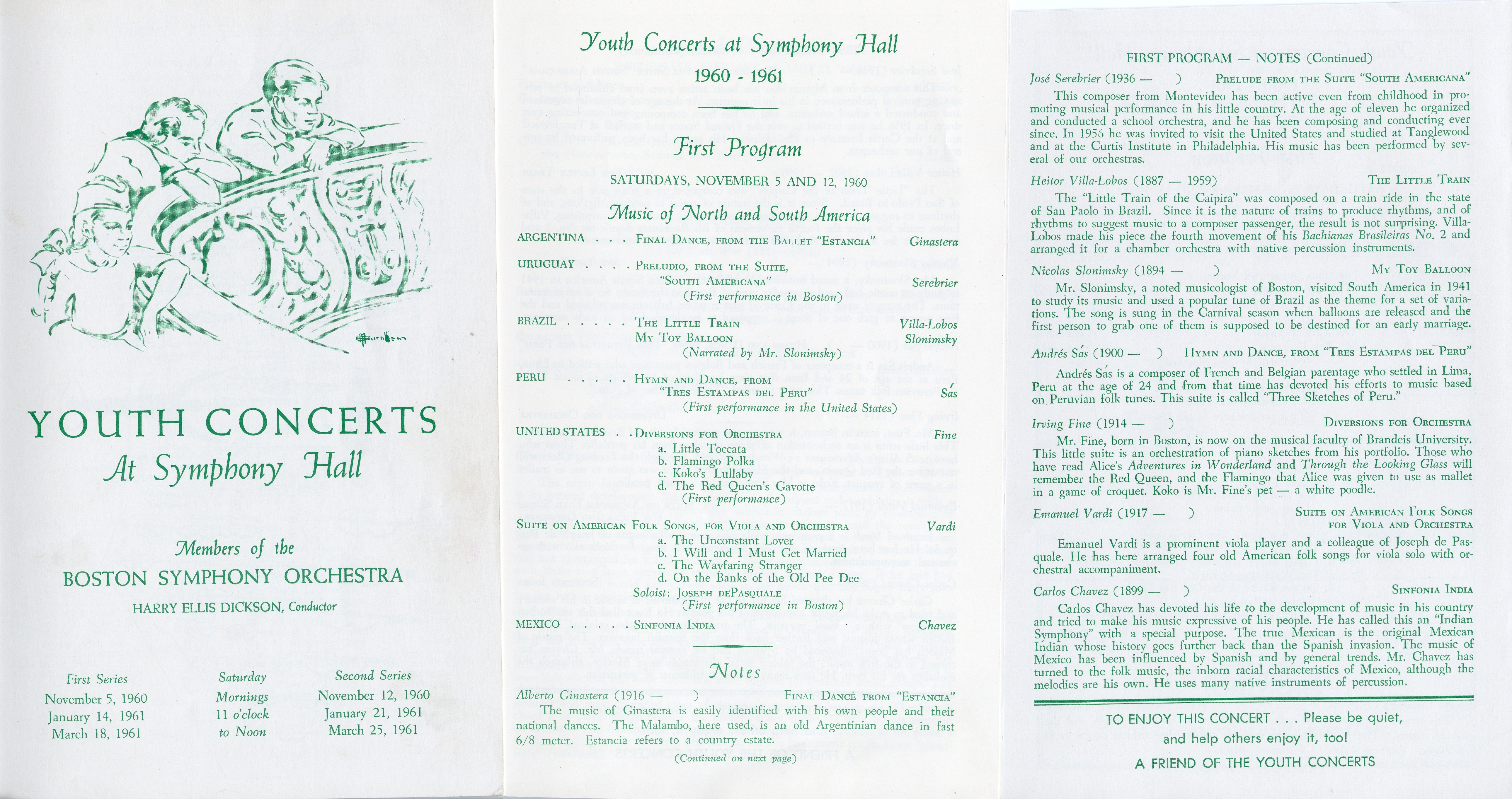 Youth Concert program for November 5 and 12, 1960