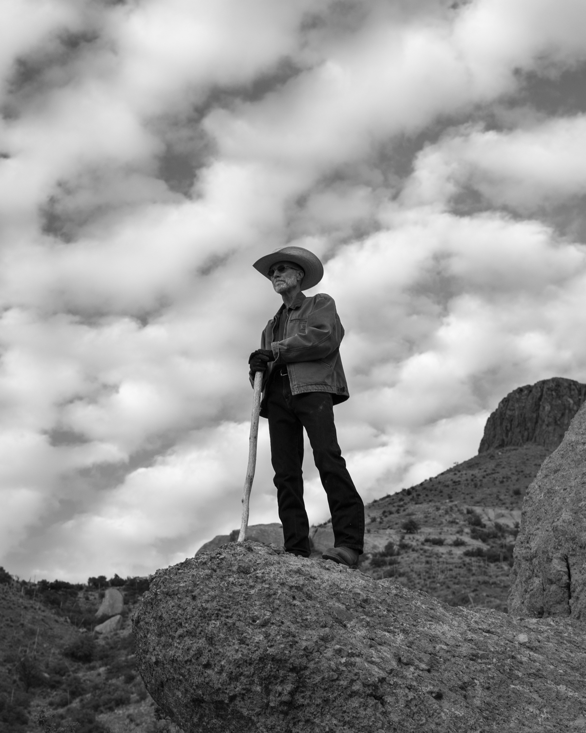 John Luther Adams standing in the desert
