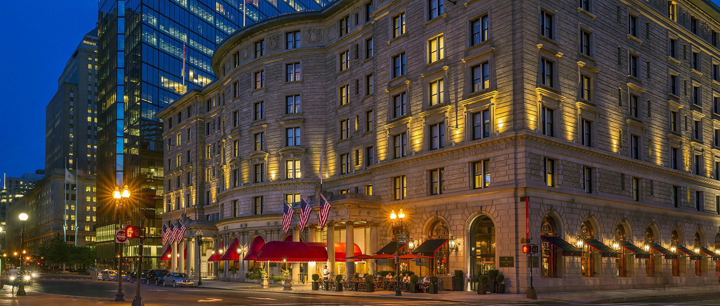 exterior image of the Fairmont Copley Plaza hotel in Boston, MA.