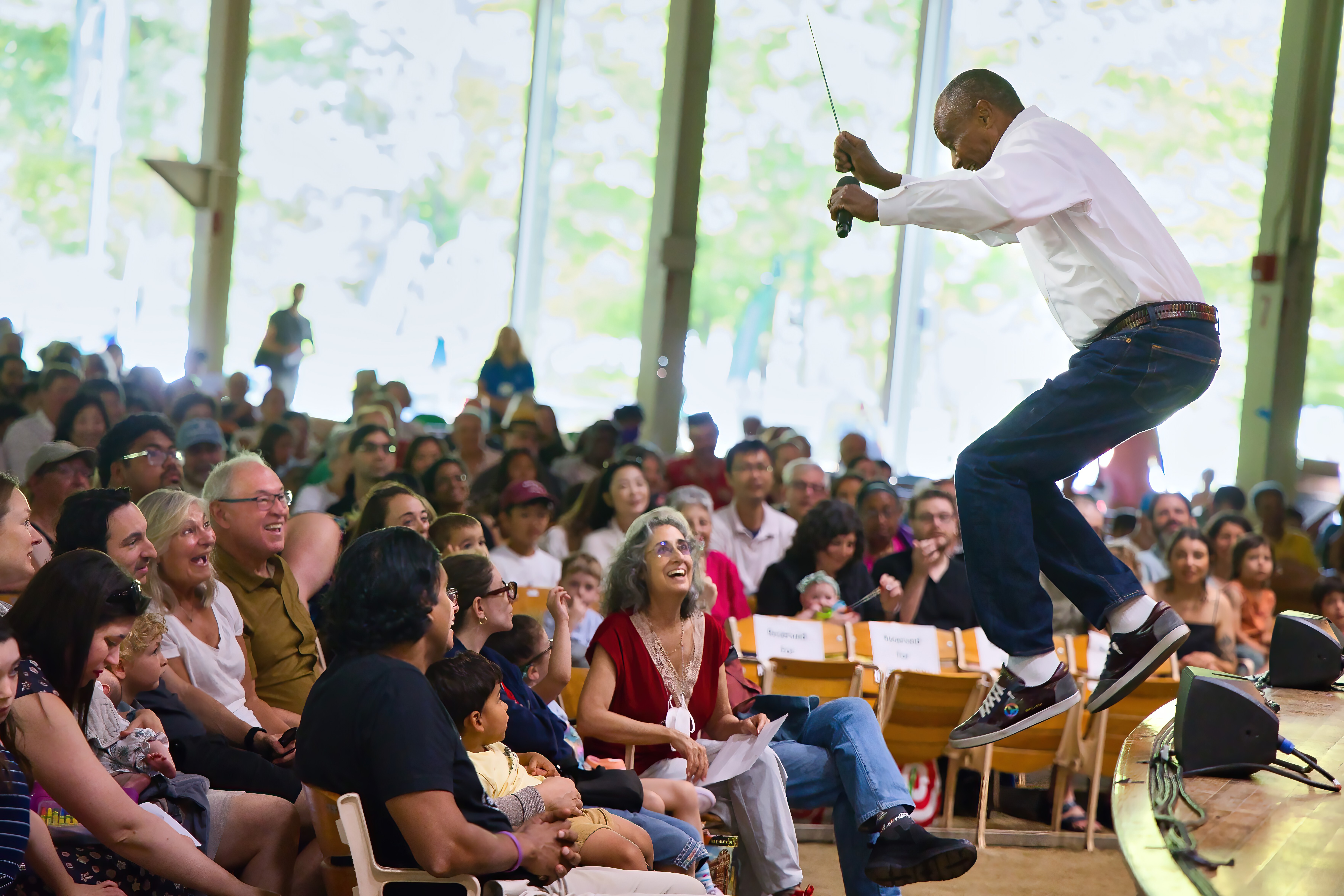 Conductor Thomas Wilkins Jumping Off Stage at a TWD Family Concert