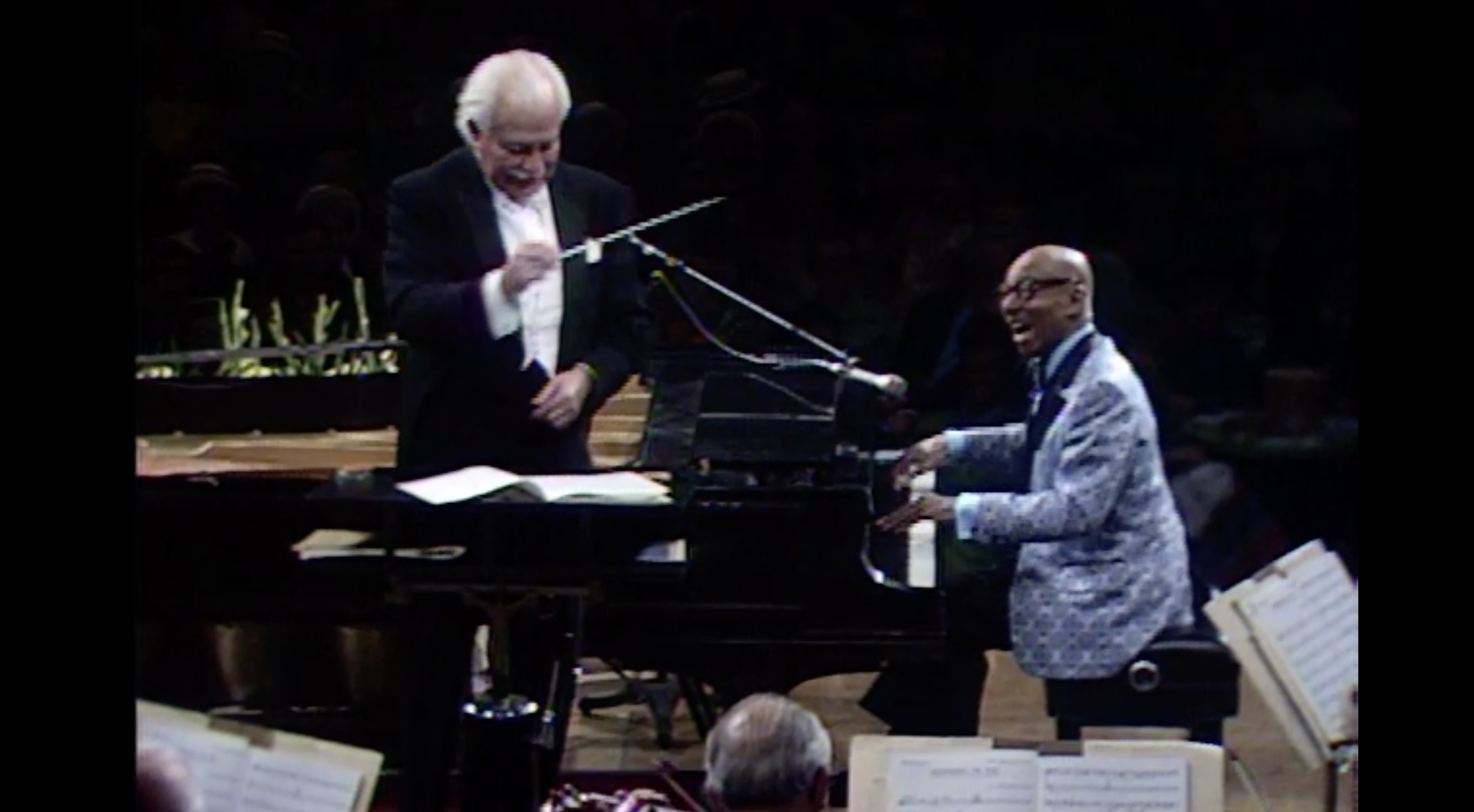 Eubie Blake and Arthur Fiedler on stage, 1973
