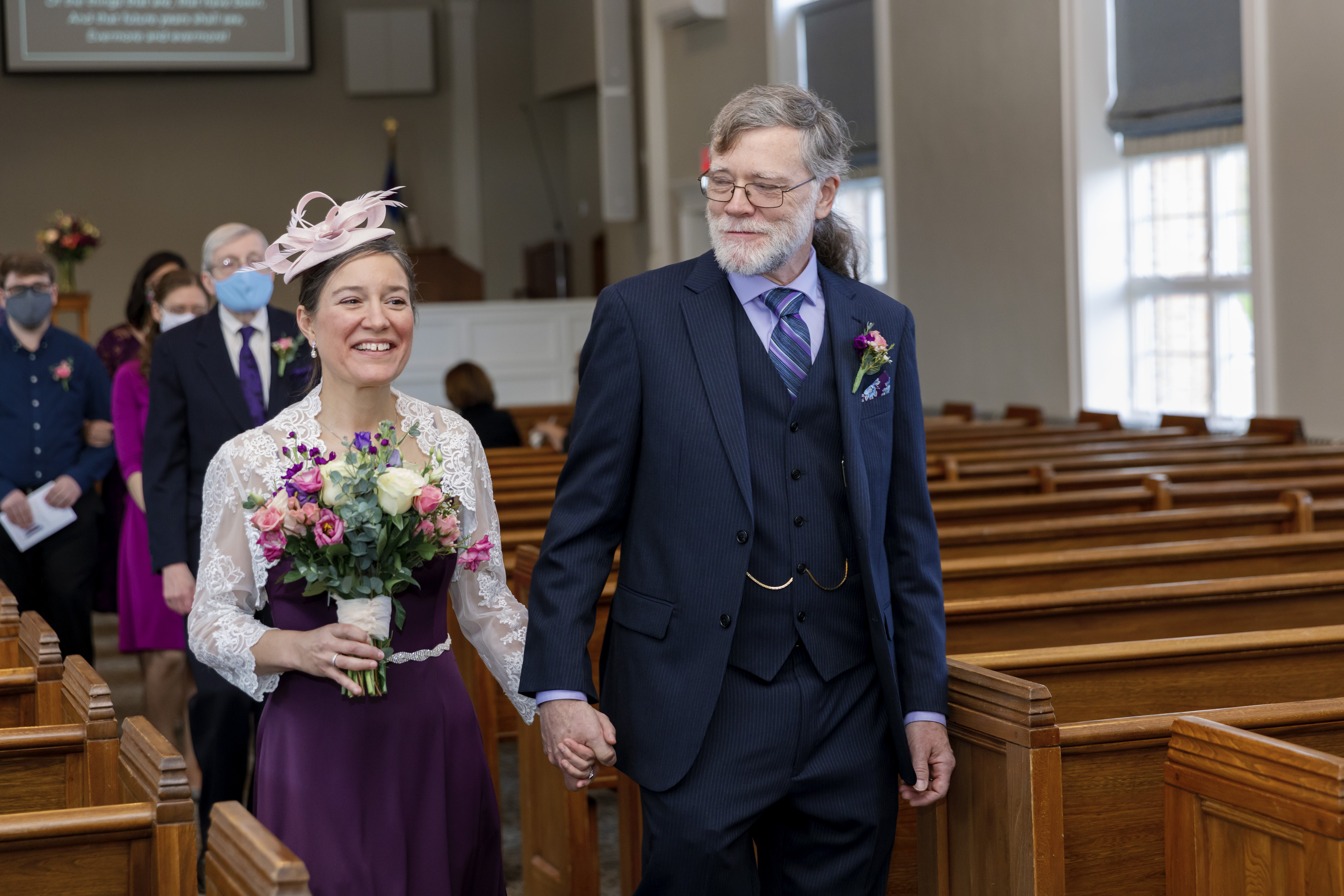 Klein and her husband during their recessional