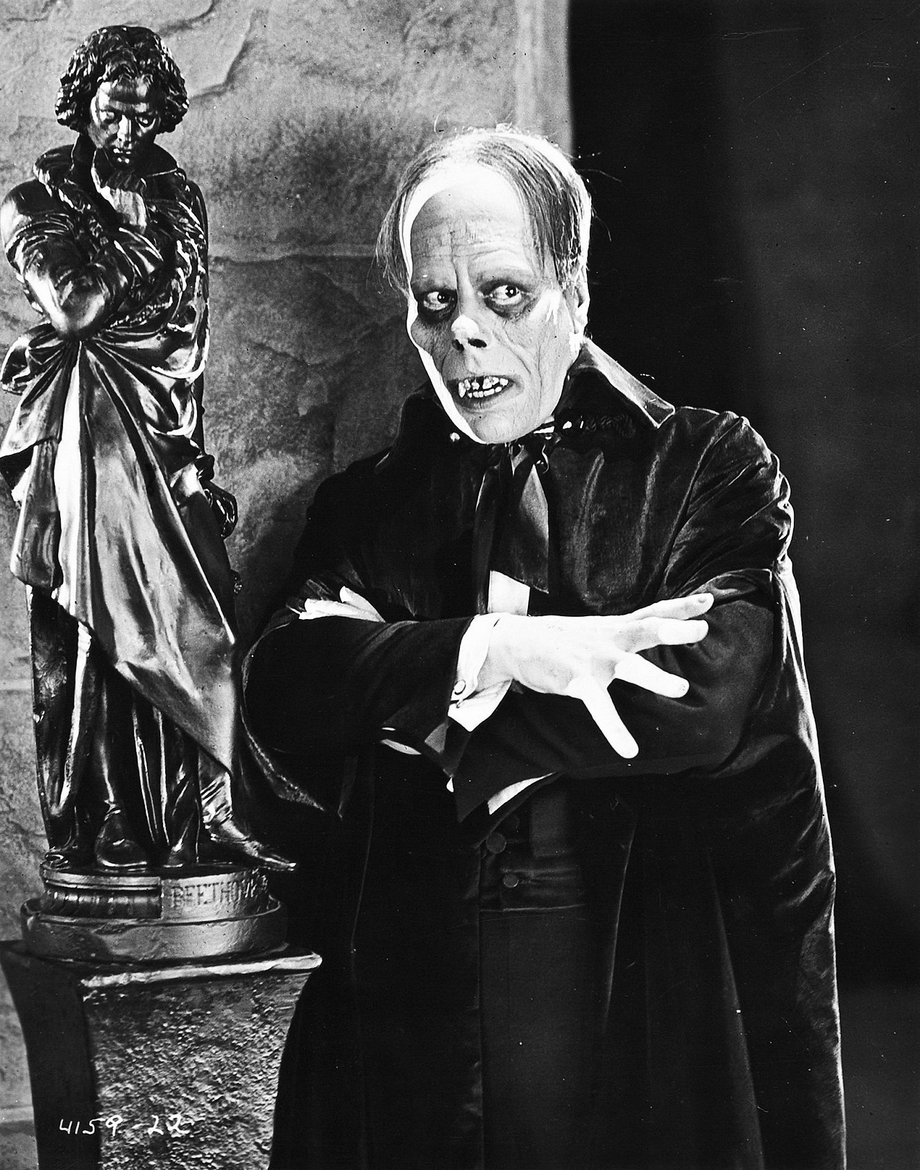 Actor Lon Chaney as The Phantom in "The Phantom of the Opera"