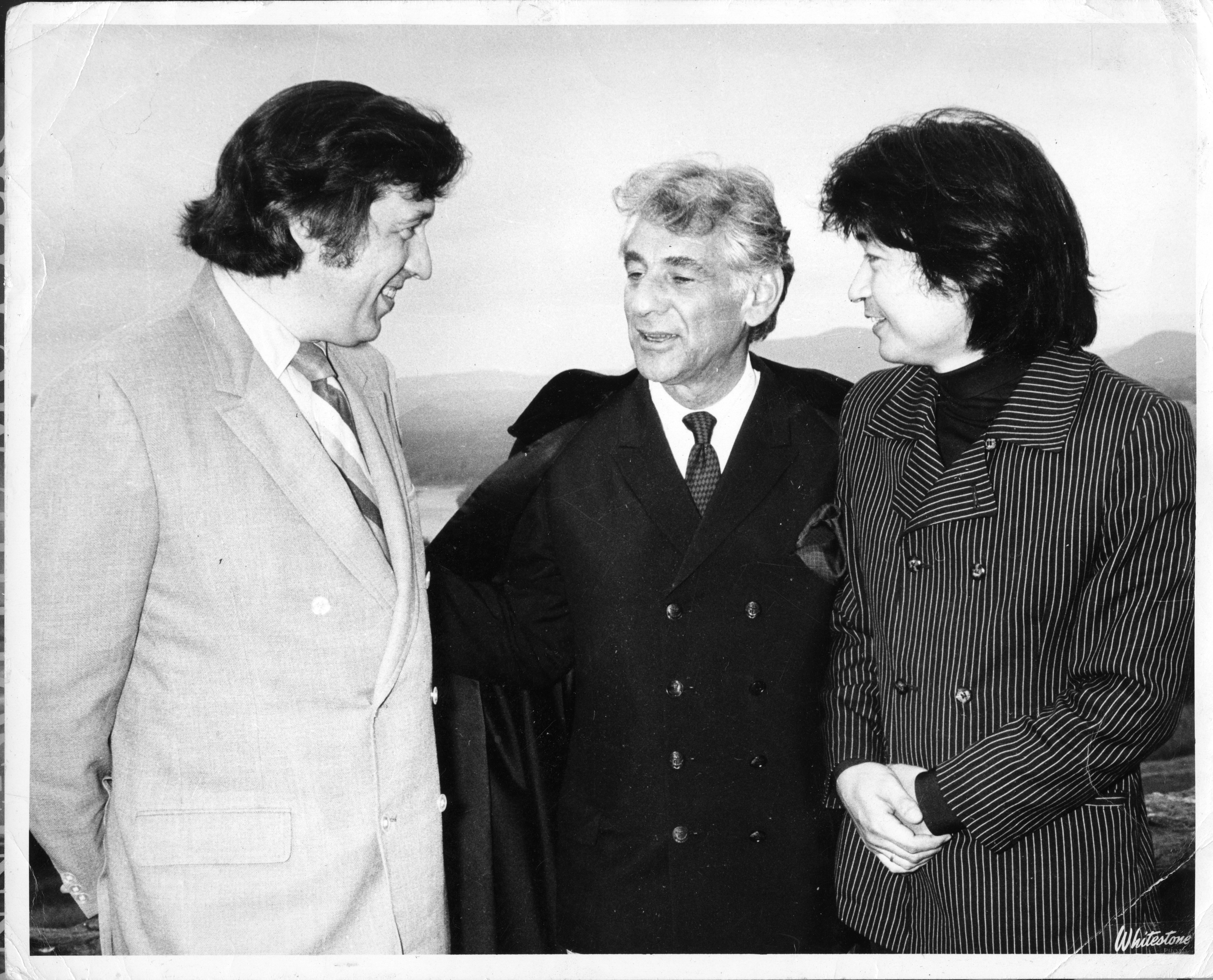 Gunther Schuller, Leonard Bernstein, and Seiji Ozawa at Tanglewood, 1970