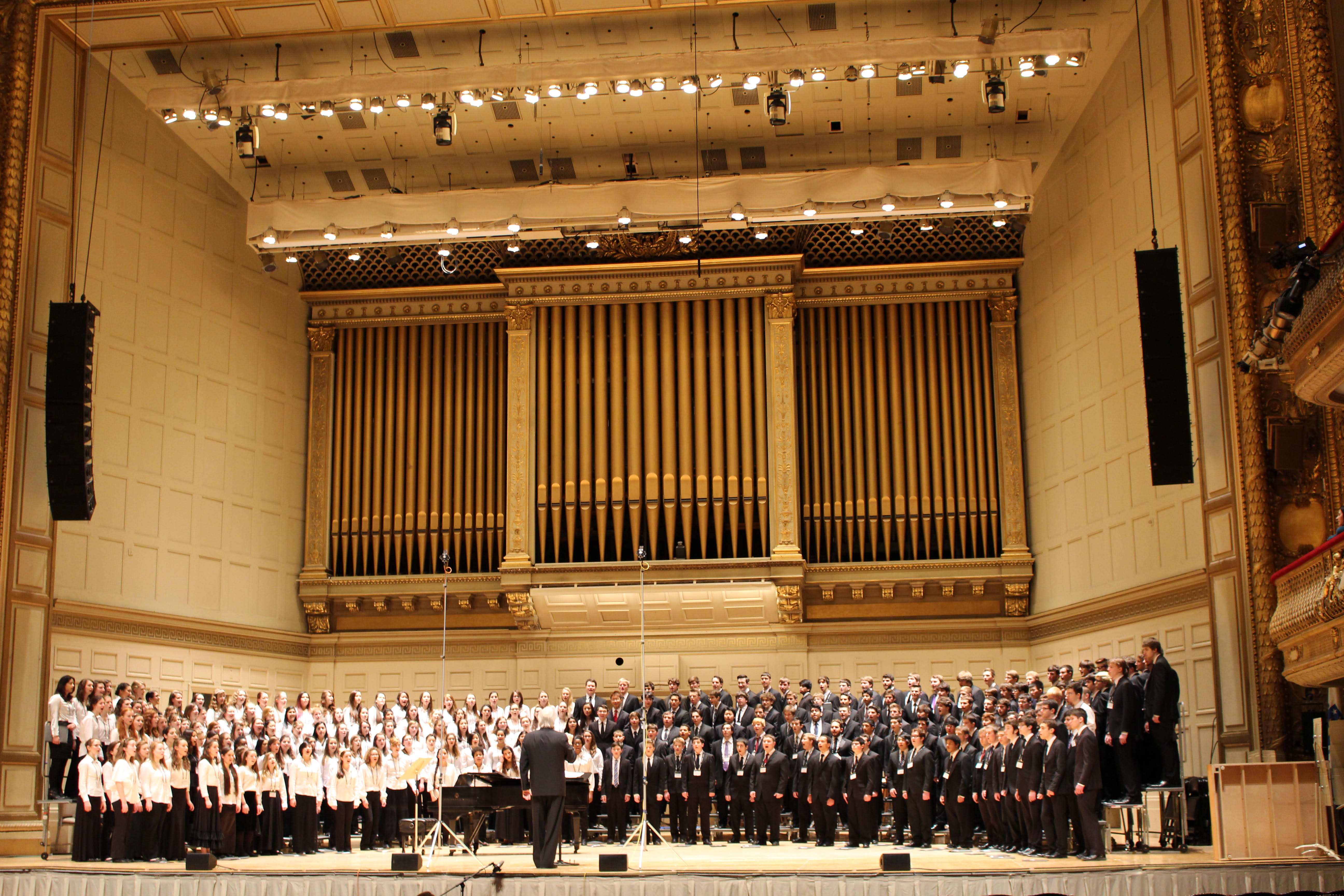 Massachusetts All-State high school performers on stage at Symphony Hall