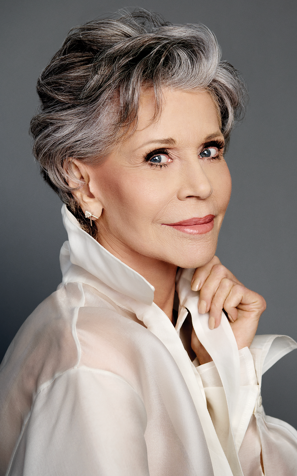 A headshot of Jane Fonda