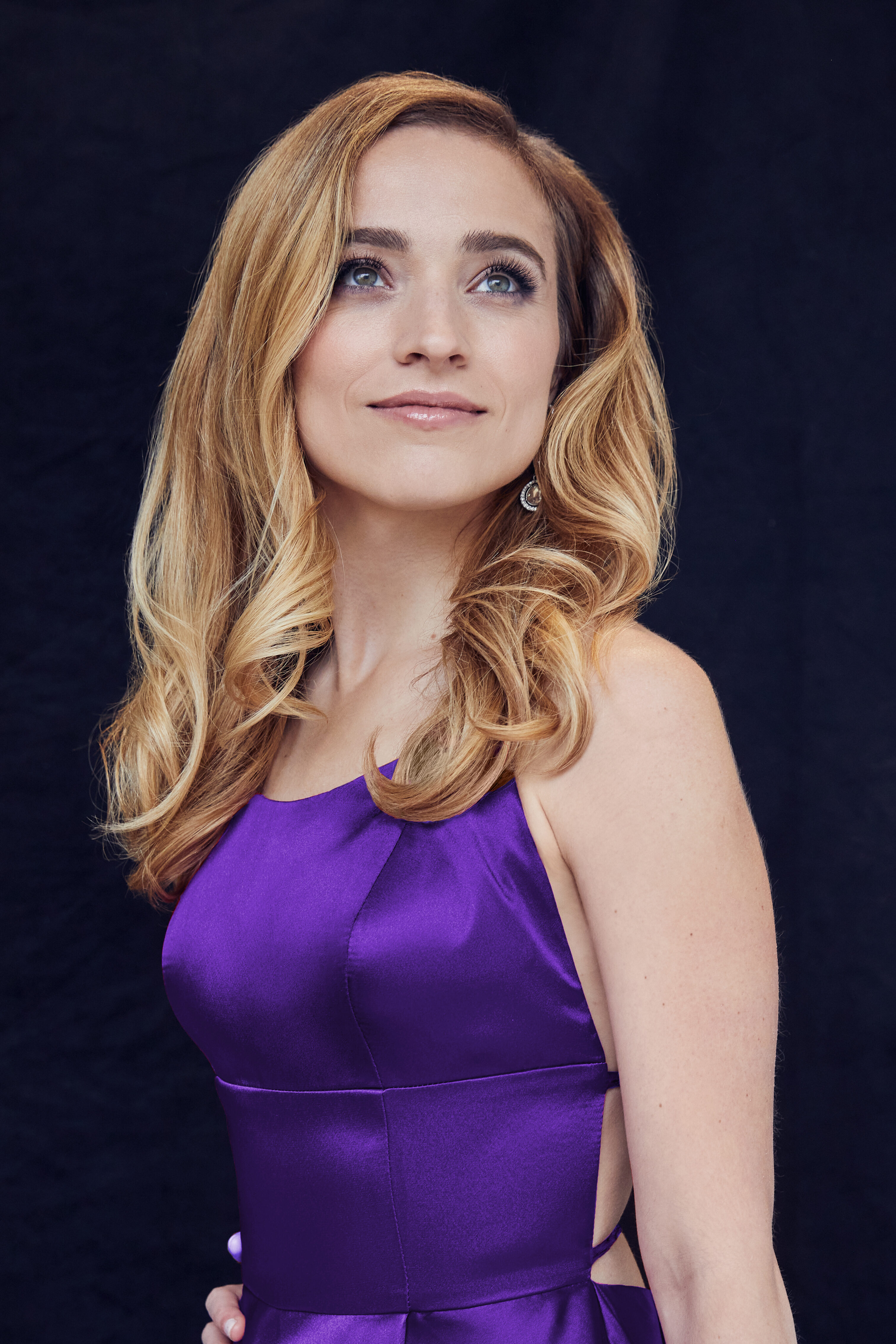 Christy Altomare wearing a purple gown