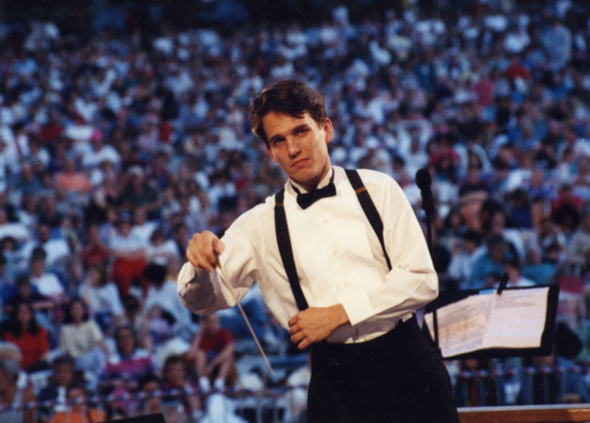 Keith Lockhart conducting at the Charles River Esplanade.
