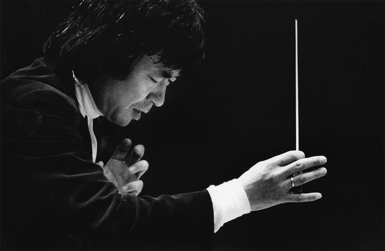 Seiji Ozawa conducting, ca. 1983.
