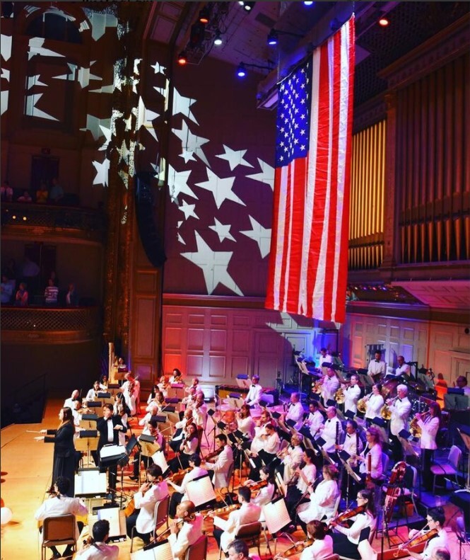 Boston Pops on stage at Symphony Hall during BU Night at Pops