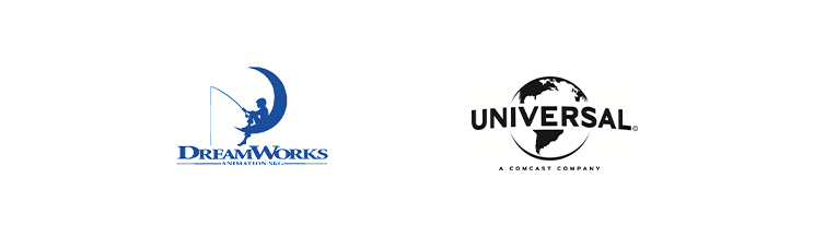 Logos reading DreamWorks Animation SKG and Universal A Comcast Company