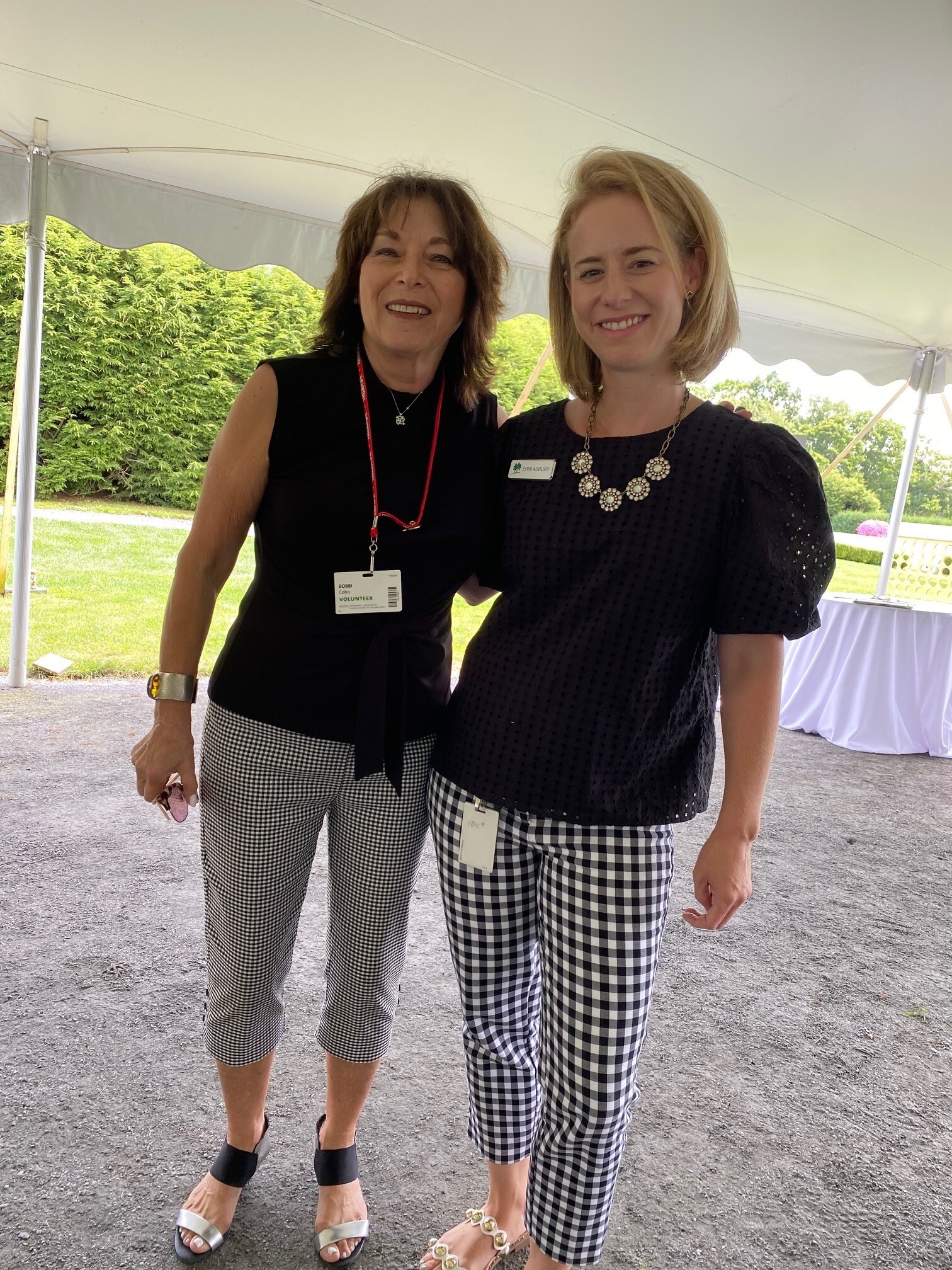 Erin and Bobbi standing together outside