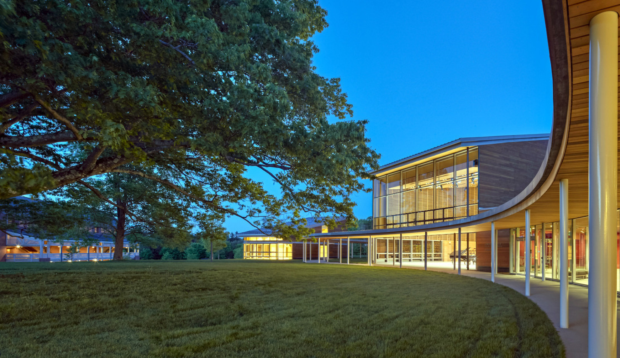 Exterior view of the Linde Center at Tanglewood