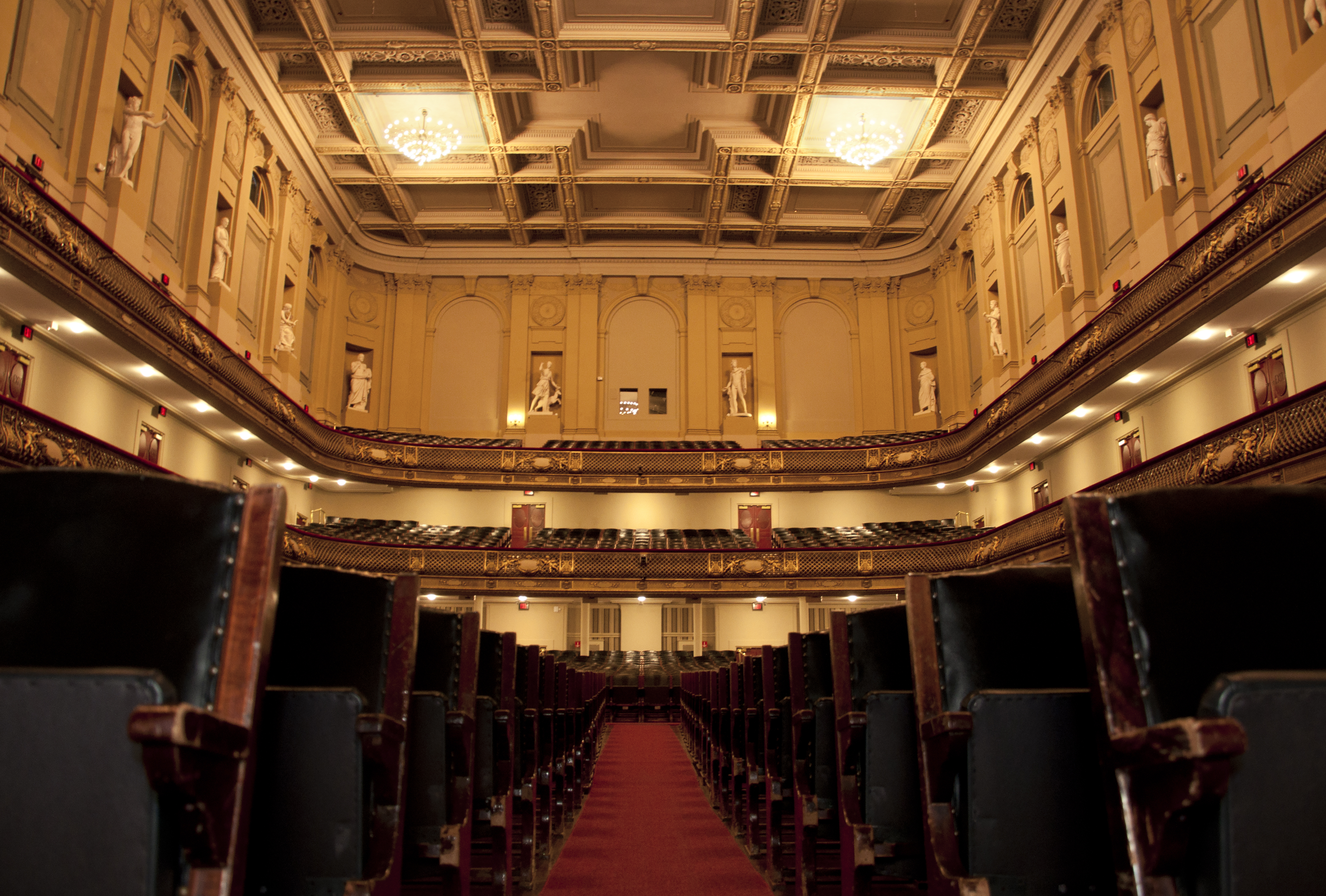 Symphony Hall Interior view of audience seating from the stage perspective