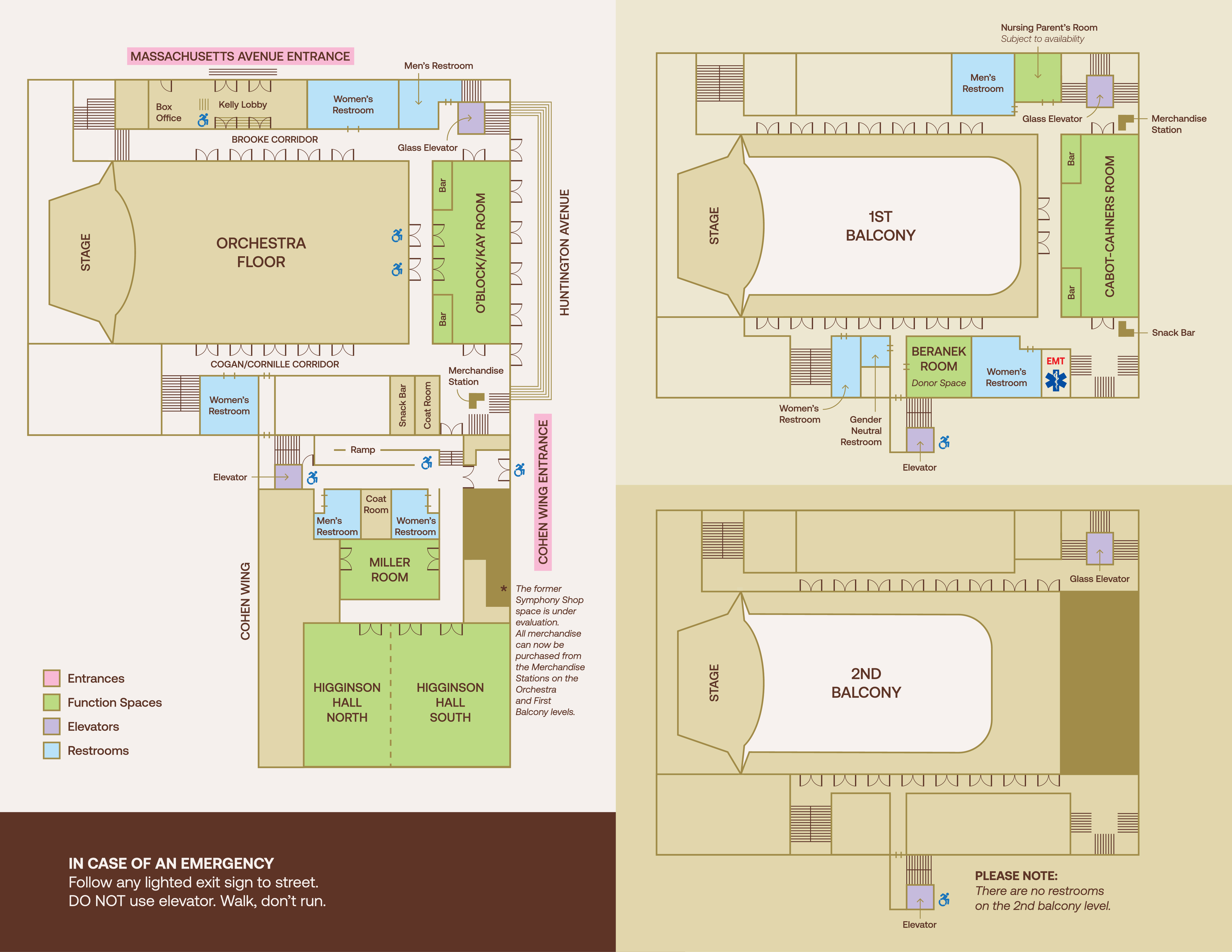 A floor plan of Symphony Hall