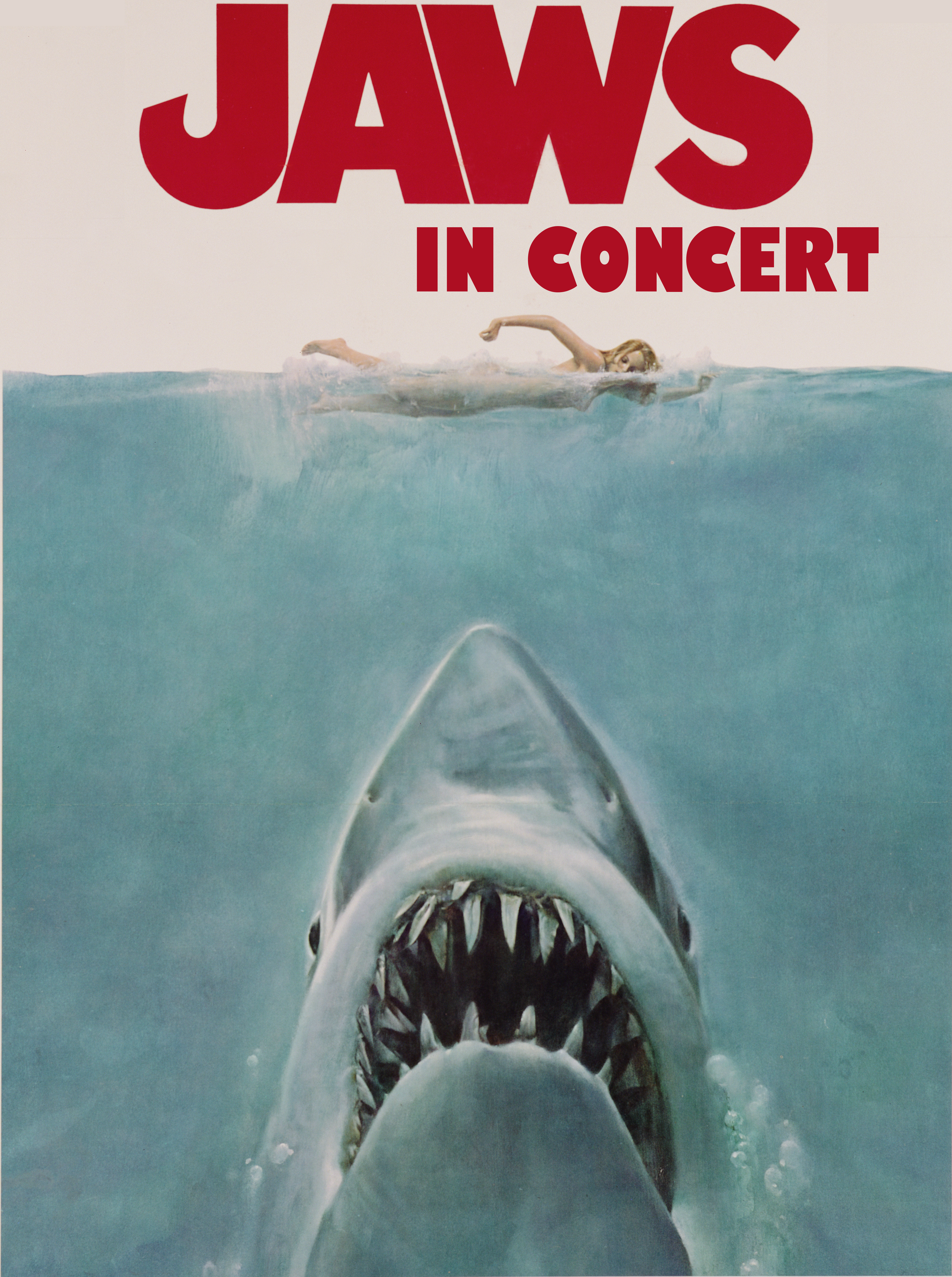 A poster for "JAWS" in Concert