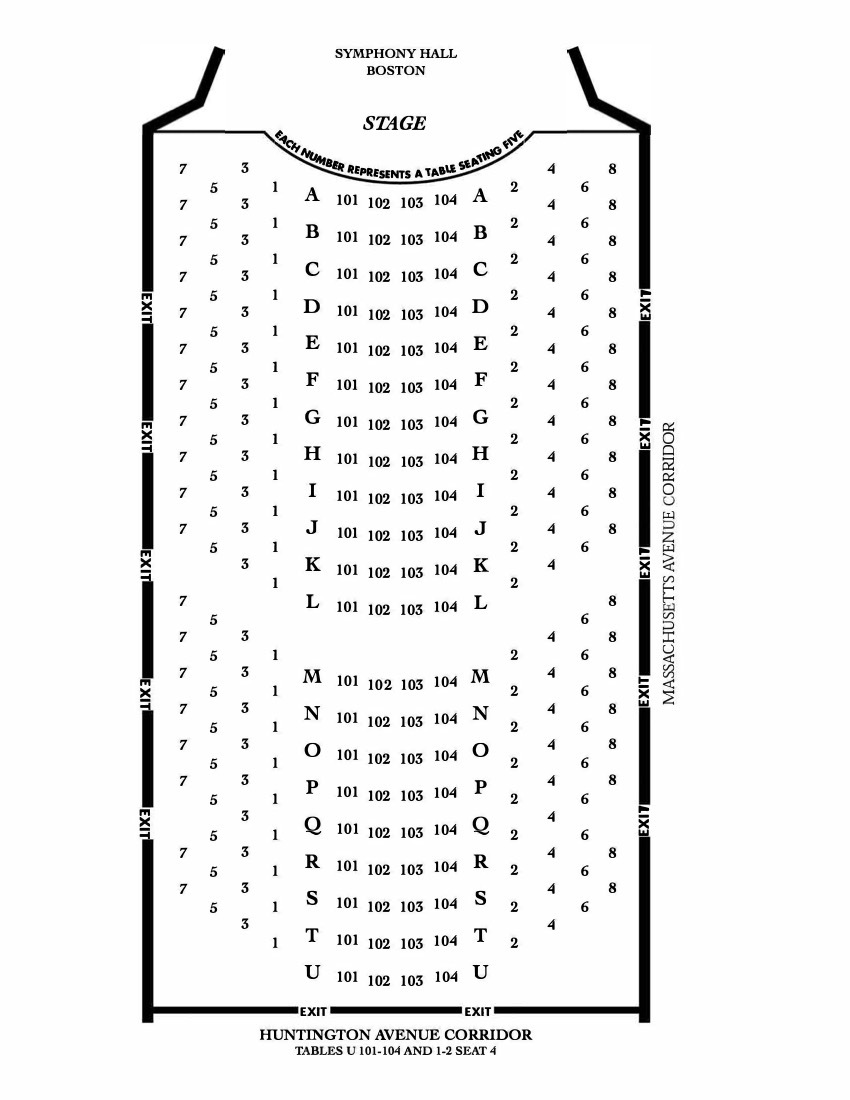 Symphony Hall Seating Chart–Pops Performances
